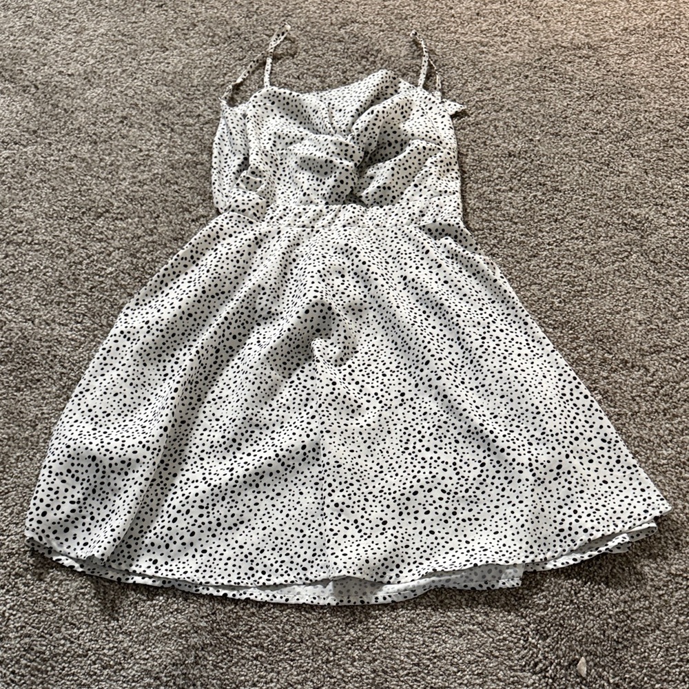SHEIN Black and White Polka Dot Mini Dress